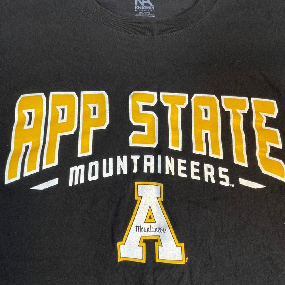 Black and yellow Appalachian State University 2XL t-shirt - Picture 2 of 5